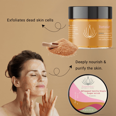 Kamala | Whipped Vanilla Maple Sugar Scrub - 50gms – Body Scrub on Brown Living™. SKU: KAM-Scrub-050-NAM. Img 2.
