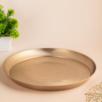 Kansa Bronze Plate – Traditional Ayurvedic Dining Ware – Plates & Bowls on Brown Living™. SKU: B2. Img 1.