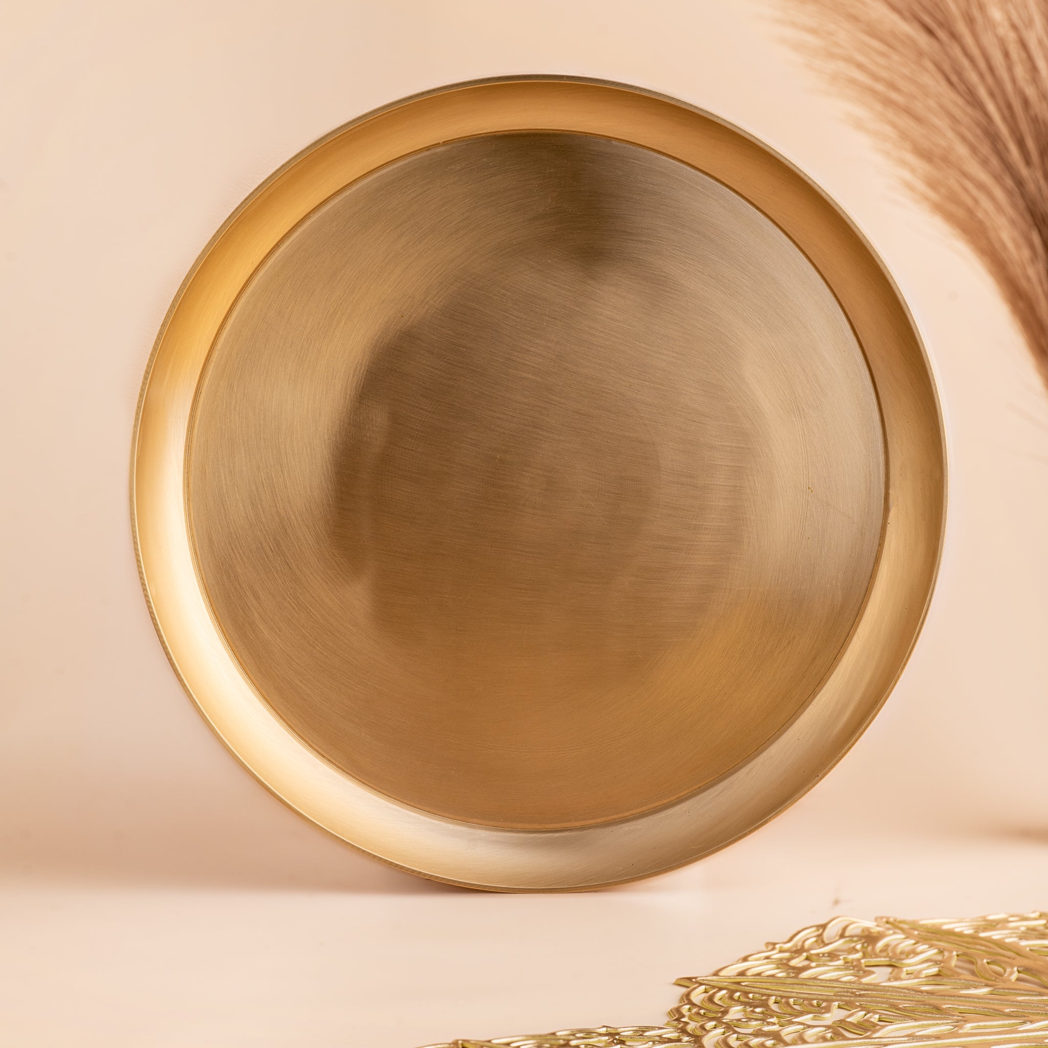 Kansa Bronze Plate – Traditional Ayurvedic Dining Ware – Plates & Bowls on Brown Living™. SKU: B2. Img 2.
