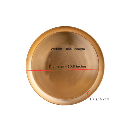Kansa Bronze Plate – Traditional Ayurvedic Dining Ware – Plates & Bowls on Brown Living™. SKU: B32. Img 3.