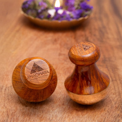 Kansa Mushroom Face Massage Wand | Ayurvedic Facial Massage Tool – Face Cream on Brown Living™. SKU: 08. Img 2.