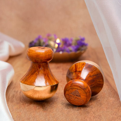 Kansa Mushroom Face Massage Wand | Ayurvedic Facial Massage Tool – Face Cream on Brown Living™. SKU: 08. Img 1.