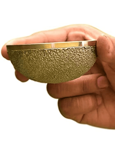 Kansa Vatki | Natural Ayurvedic Healing Cup – Massager on Brown Living™. SKU: kansavati. Img 4.