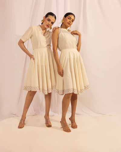 Kantha Embroidered Cotton Skirt – Womens Skirt on Brown Living™. SKU: HOA - KAN - 109. Img 1.