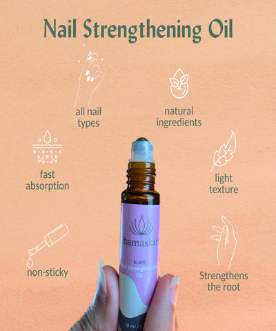 Kanti - 100% Natural Nail Strengthening Oil - 10 ml – Nail Cuticle Cream on Brown Living™. SKU: NNS10ml - Namaskar2024. Img 4.