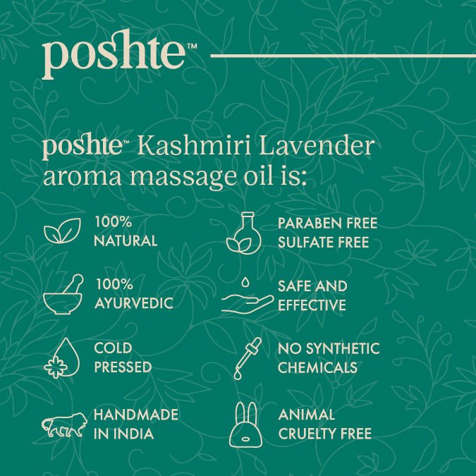 Kashmiri Lavender Body Massage Oil - 100ml – Body Oil on Brown Living™. SKU: 8.91E+12KL. Img 3.
