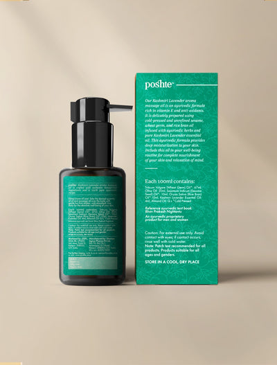 Kashmiri Lavender Body Massage Oil - 100ml – Body Oil on Brown Living™. SKU: 8.91E+12KL. Img 2.