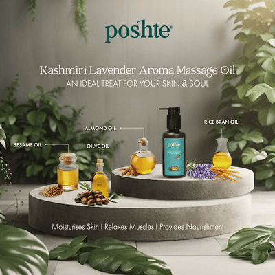 Kashmiri Lavender Body Massage Oil - 100ml – Body Oil on Brown Living™. SKU: 891E12KL. Img 4.