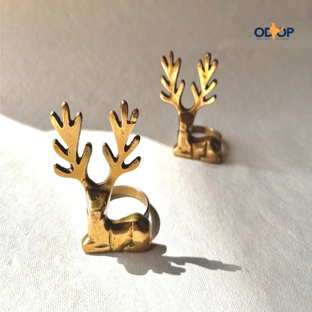 Kasturi Napkin Rings | Brass Table Decor | Handcrafted – Table Decor on Brown Living™. SKU: HD014_6. Img 6.