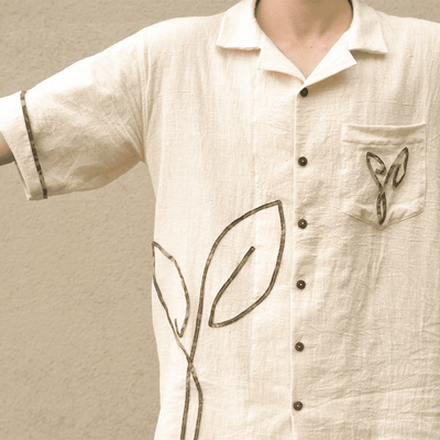 Katahal Unisex Shirt | Sustainable Cotton Casual Everyday Wear – Mens Shirt on Brown Living™. SKU: 5MA00003. Img 3.