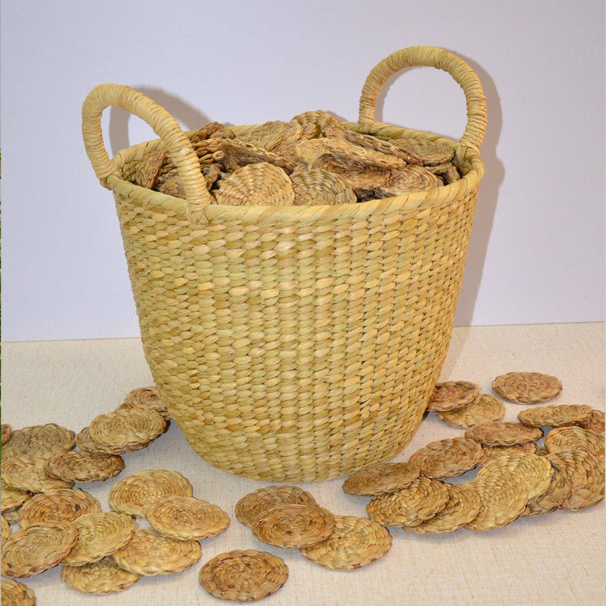 Kauna Curved Storage Basket – Baskets & Boxes by DHARINI available on Brown Living™. . SKU: KAUBAS034A. Img 2.