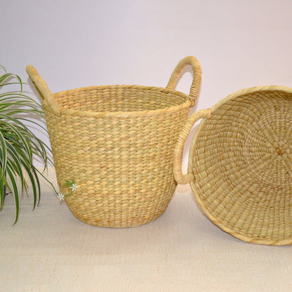 Kauna Curved Storage Basket – Baskets & Boxes by DHARINI available on Brown Living™. . SKU: KAUBAS034A. Img 6.