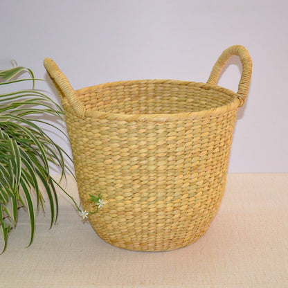 Kauna Curved Storage Basket – Baskets & Boxes by DHARINI available on Brown Living™. . SKU: KAUBAS034A. Img 1.