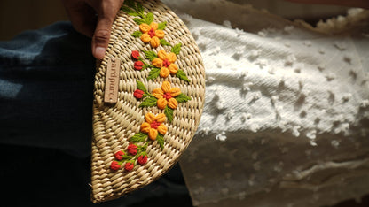 Kauna Embroidered Wallet | Handwoven Natural & Stylish Accessory – Womens Wallet on Brown Living™. SKU: WYF-KW. Img 1.