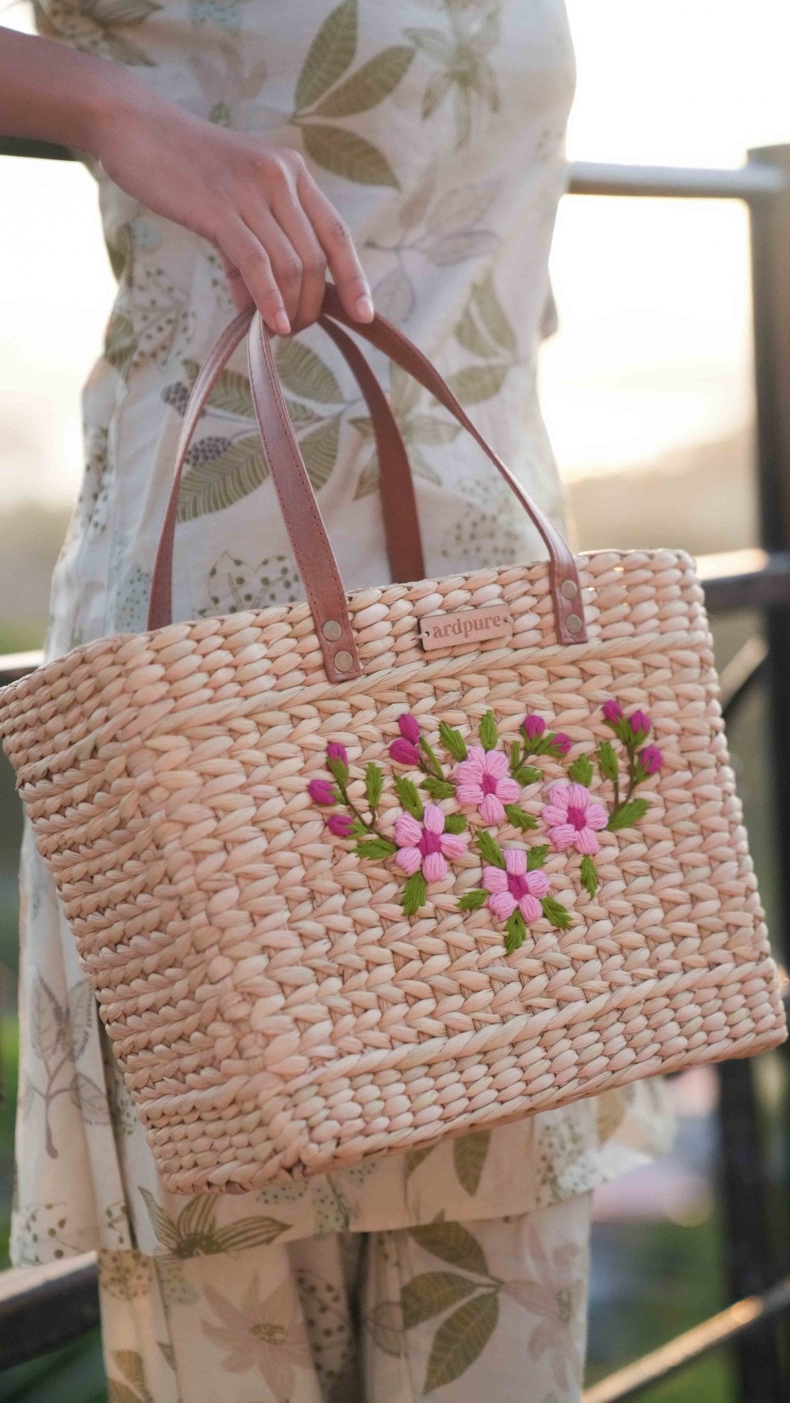 Kauna Embroidery Shoulder Bag | Handcrafted Eco - Friendly Bag – Handbags on Brown Living™. SKU: 509KP. Img 1.