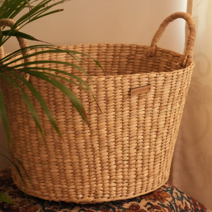Kauna Grass Marquise Laundry Basket – Baskets & Boxes on Brown Living™. SKU: 918KL. Img 1.