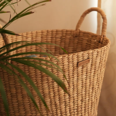 Kauna Grass Marquise Laundry Basket – Baskets & Boxes on Brown Living™. SKU: 918KL. Img 2.