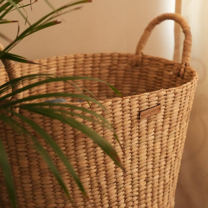 Kauna Grass Marquise Laundry Basket – Baskets & Boxes on Brown Living™. SKU: 918KL. Img 2.