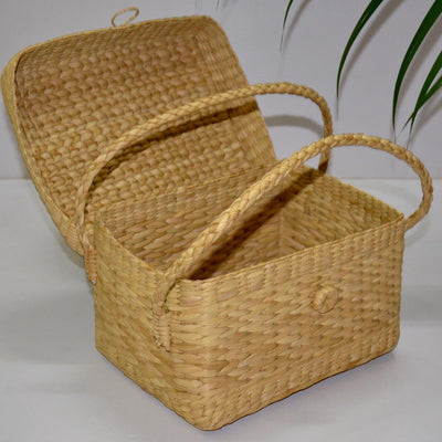 Kauna Lunch & Picnic Basket - Small Natural – Baskets & Boxes on Brown Living™. SKU: KASBAS010A. Img 4.