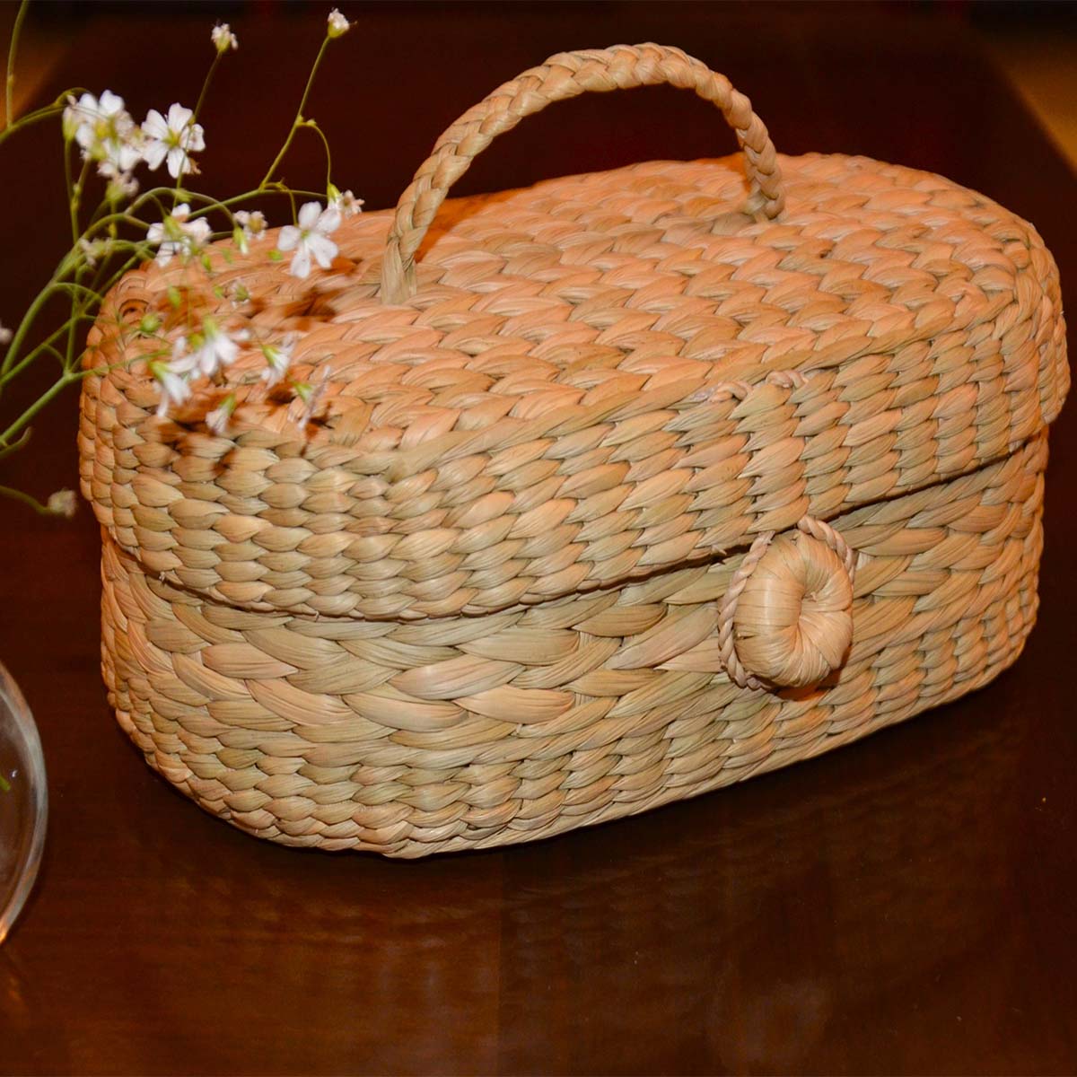 Kauna Oval Gift & Utility Box Large Natural – Baskets & Boxes on Brown Living™. SKU: KAGBOX026A. Img 1.