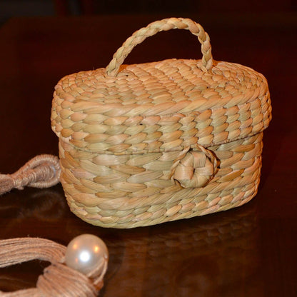Kauna Oval Trinket & Gift Box - Natural – Baskets & Boxes by DHARINI available on Brown Living™. . SKU: KATBOX025A. Img 8.