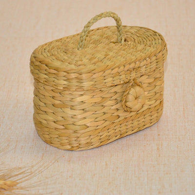 Kauna Oval Trinket & Gift Box - Natural – Baskets & Boxes by DHARINI available on Brown Living™. . SKU: KATBOX025A. Img 12.