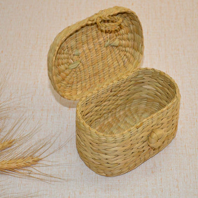 Kauna Oval Trinket & Gift Box - Natural – Baskets & Boxes by DHARINI available on Brown Living™. . SKU: KATBOX025A. Img 11.