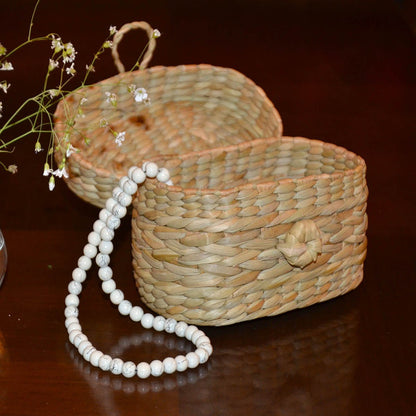 Kauna Oval Trinket & Gift Box - Natural – Baskets & Boxes on Brown Living™. SKU: KATBOX025A. Img 3.