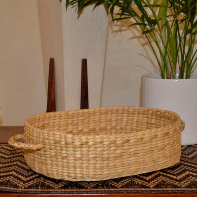 Kauna Oval Utility & Gift Basket - Natural – Baskets & Boxes by DHARINI available on Brown Living™. . SKU: KAOBAS020A. Img 10.
