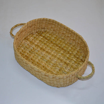 Kauna Oval Utility & Gift Basket - Natural – Baskets & Boxes on Brown Living™. SKU: KAOBAS020A. Img 6.
