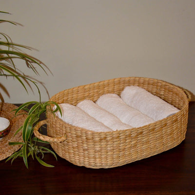 Kauna Oval Utility & Gift Basket - Natural – Baskets & Boxes on Brown Living™. SKU: KAOBAS020A. Img 1.