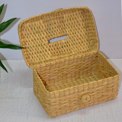 Kauna Rectangular Tissue Box - Natural – Baskets & Boxes on Brown Living™. SKU: KATBOX014A. Img 4.