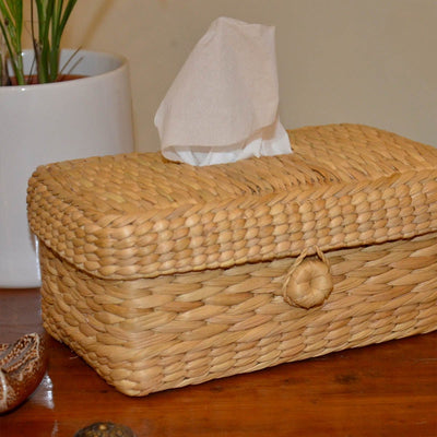 Kauna Rectangular Tissue Box - Natural – Baskets & Boxes on Brown Living™. SKU: KATBOX014A. Img 5.