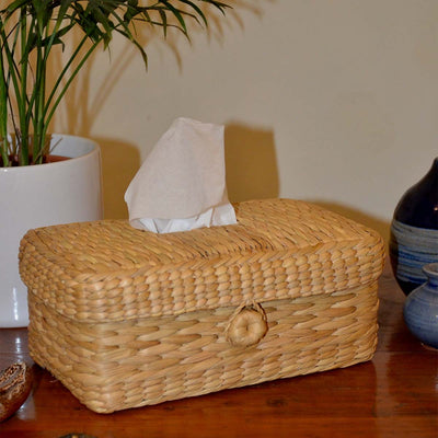 Kauna Rectangular Tissue Box - Natural – Baskets & Boxes on Brown Living™. SKU: KATBOX014A. Img 3.