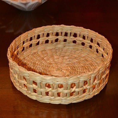 Kauna Round Bread & Utility Basket - Natural – Baskets & Boxes on Brown Living™. SKU: KARBAS030A. Img 1.