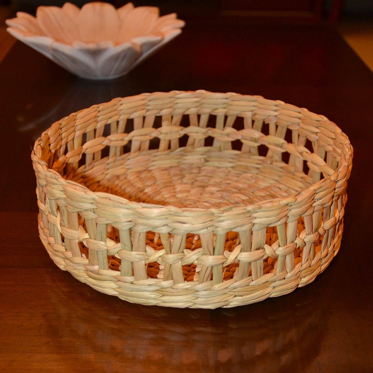 Kauna Round Bread & Utility Basket - Natural – Baskets & Boxes on Brown Living™. SKU: KARBAS030A. Img 3.
