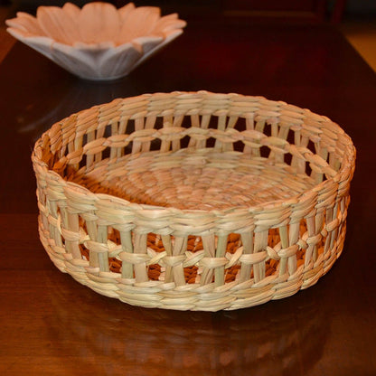 Kauna Round Bread & Utility Basket - Natural – Baskets & Boxes on Brown Living™. SKU: KARBAS030A. Img 3.