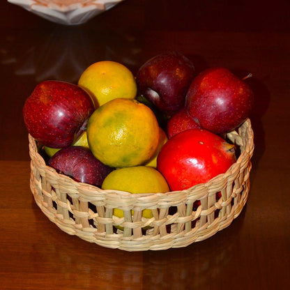 Kauna Round Bread & Utility Basket - Natural – Baskets & Boxes on Brown Living™. SKU: KARBAS030A. Img 2.