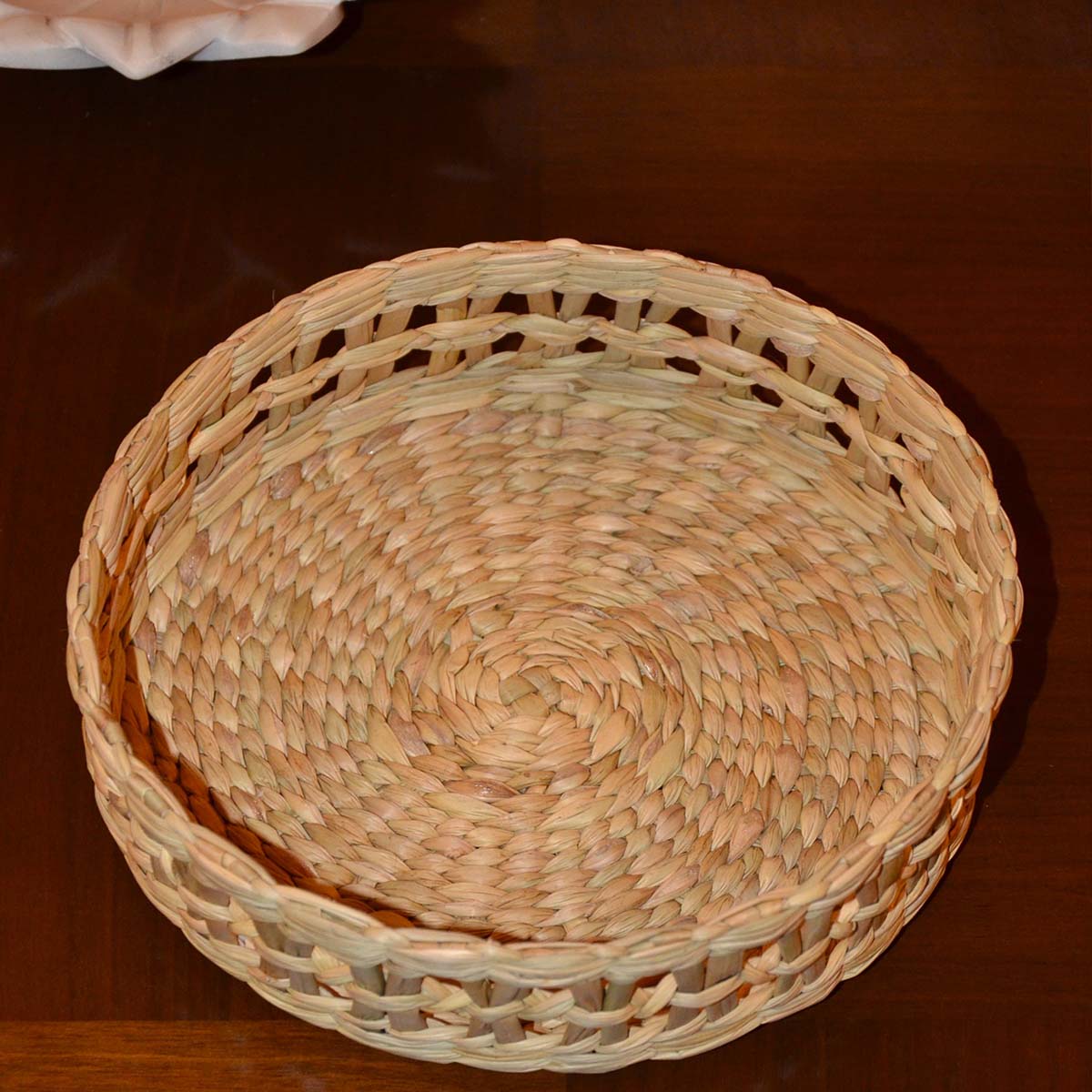 Kauna Round Bread & Utility Basket - Natural – Baskets & Boxes on Brown Living™. SKU: KARBAS030A. Img 4.