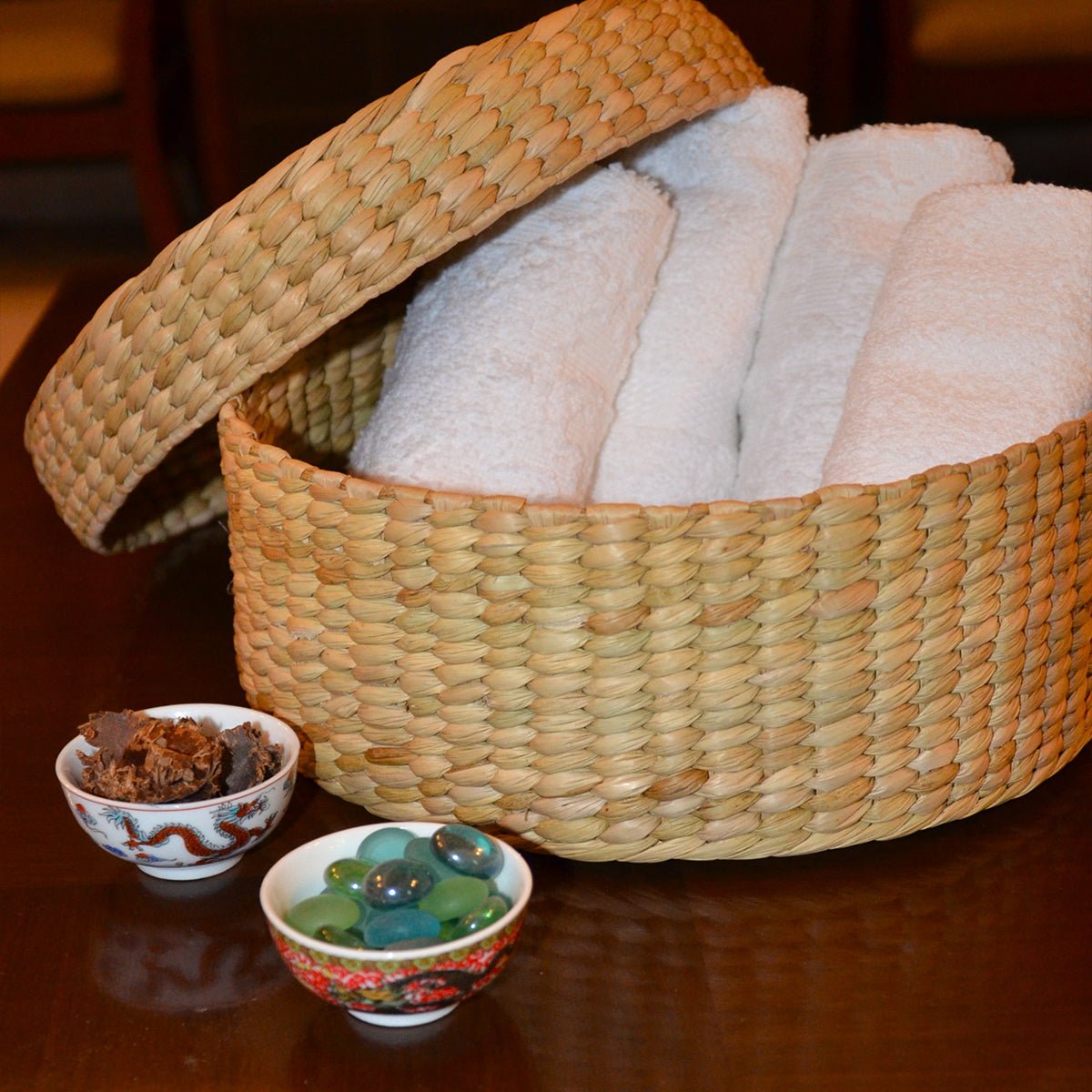 Kauna Round Gift & Utility Box – Baskets & Boxes by DHARINI available on Brown Living™. . SKU: KARBOX033A. Img 2.