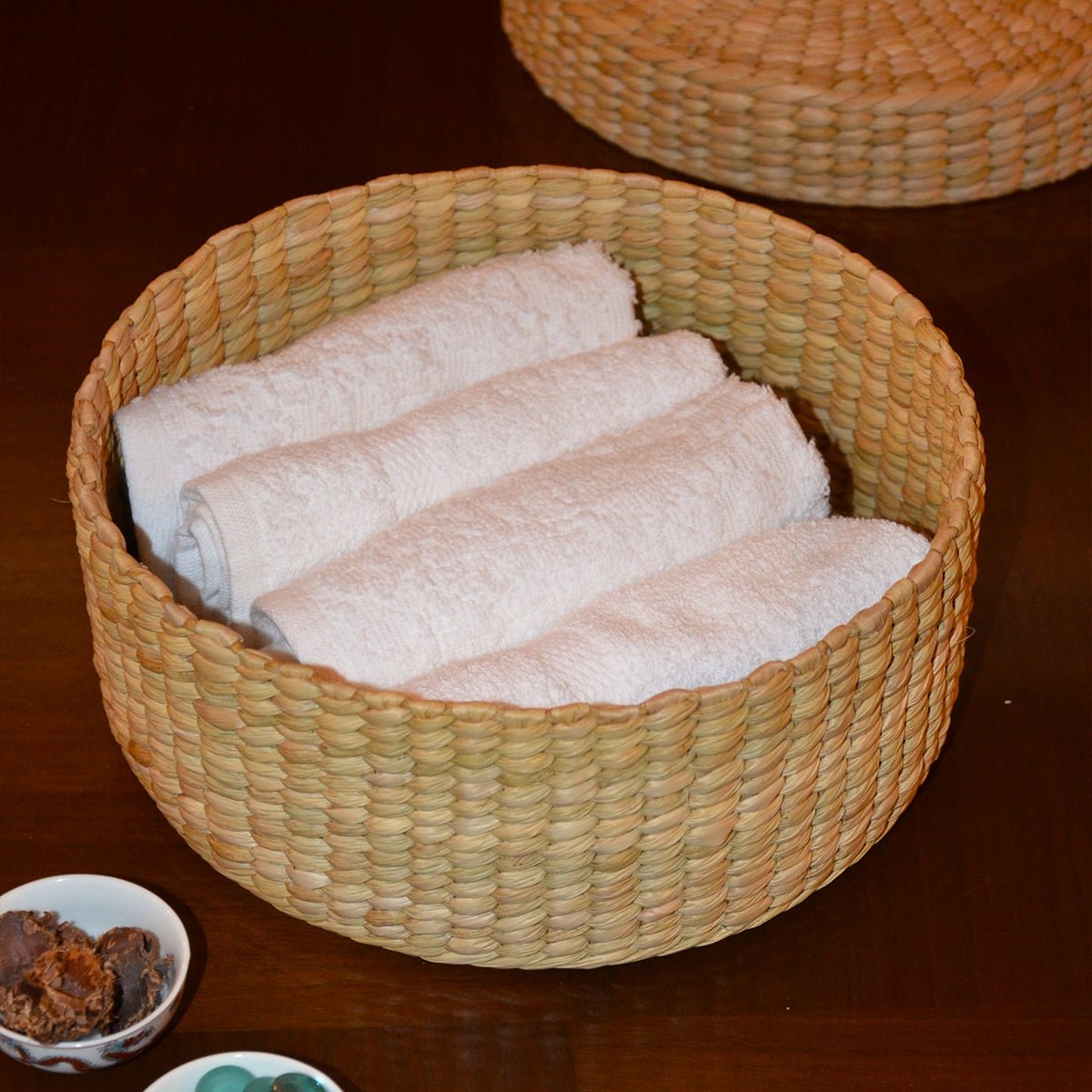 Kauna Round Gift & Utility Box – Baskets & Boxes by DHARINI available on Brown Living™. . SKU: KARBOX033A. Img 3.