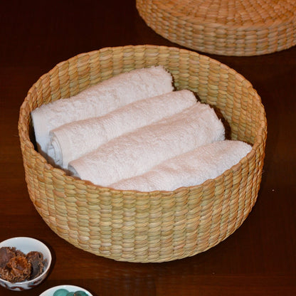 Kauna Round Gift & Utility Box – Baskets & Boxes by DHARINI available on Brown Living™. . SKU: KARBOX033A. Img 3.