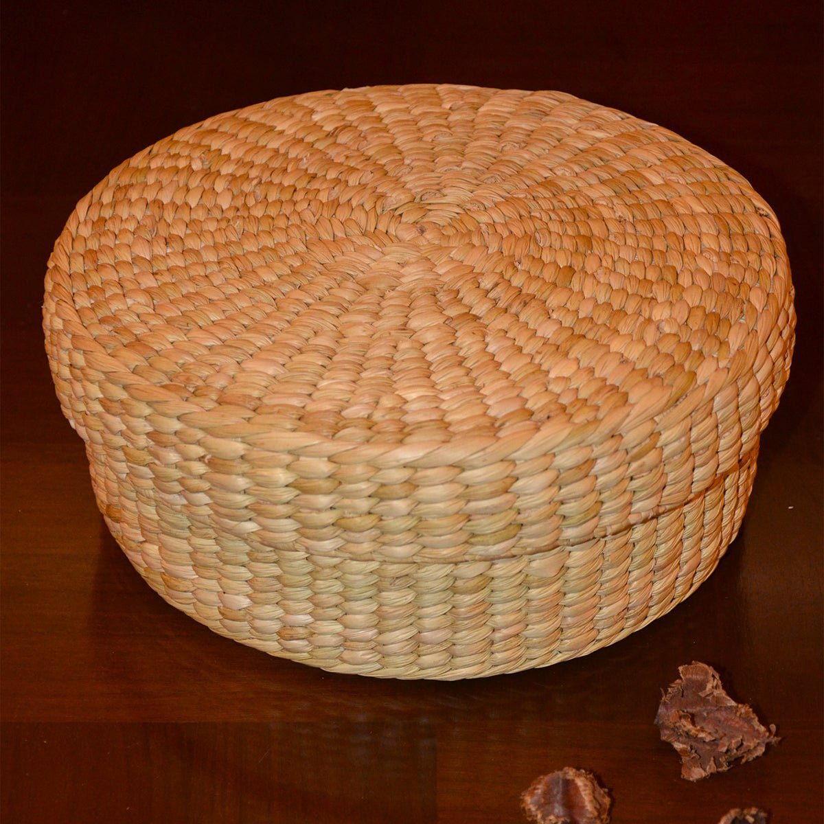 Kauna Round Gift & Utility Box – Baskets & Boxes by DHARINI available on Brown Living™. . SKU: KARBOX033A. Img 1.