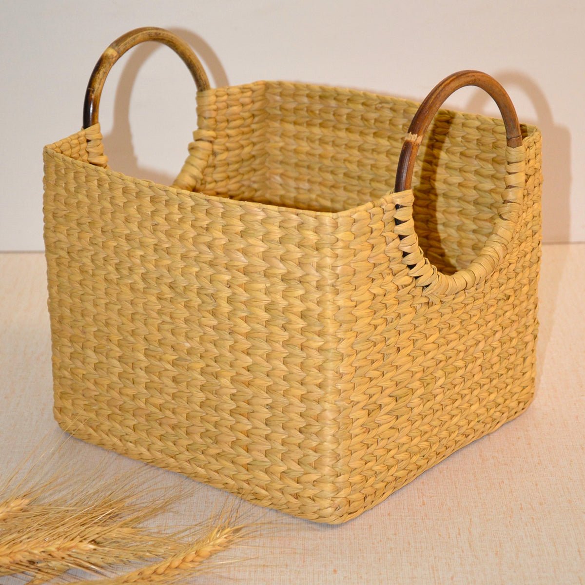Kauna Square Storage & Utility Basket – Baskets & Boxes by DHARINI available on Brown Living™. . SKU: KAUBAS011A. Img 4.