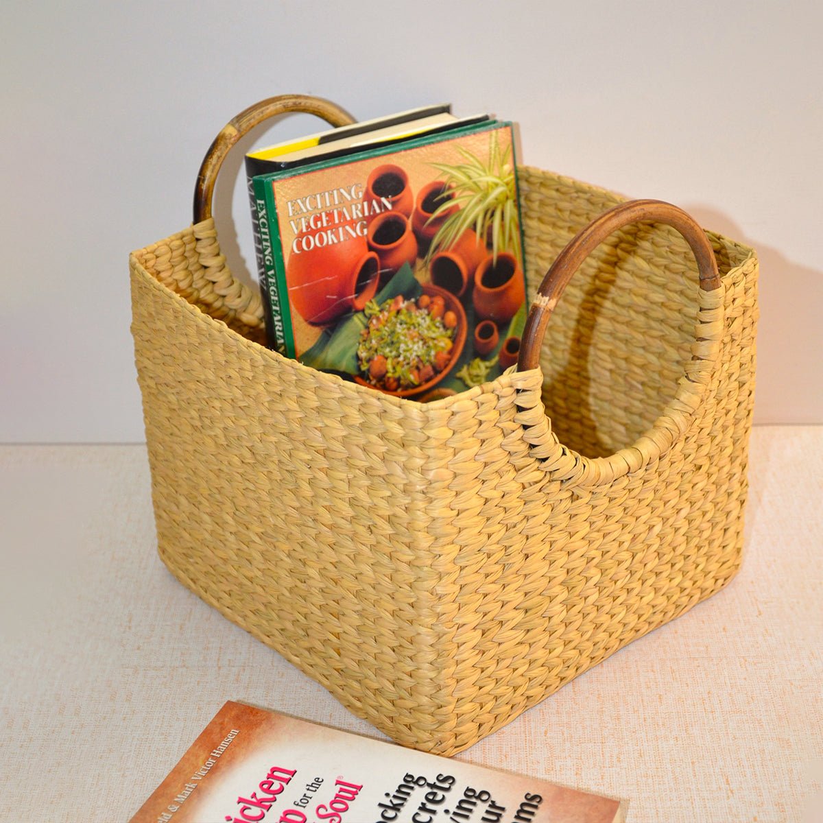 Kauna Square Storage & Utility Basket – Baskets & Boxes by DHARINI available on Brown Living™. . SKU: KAUBAS011A. Img 3.