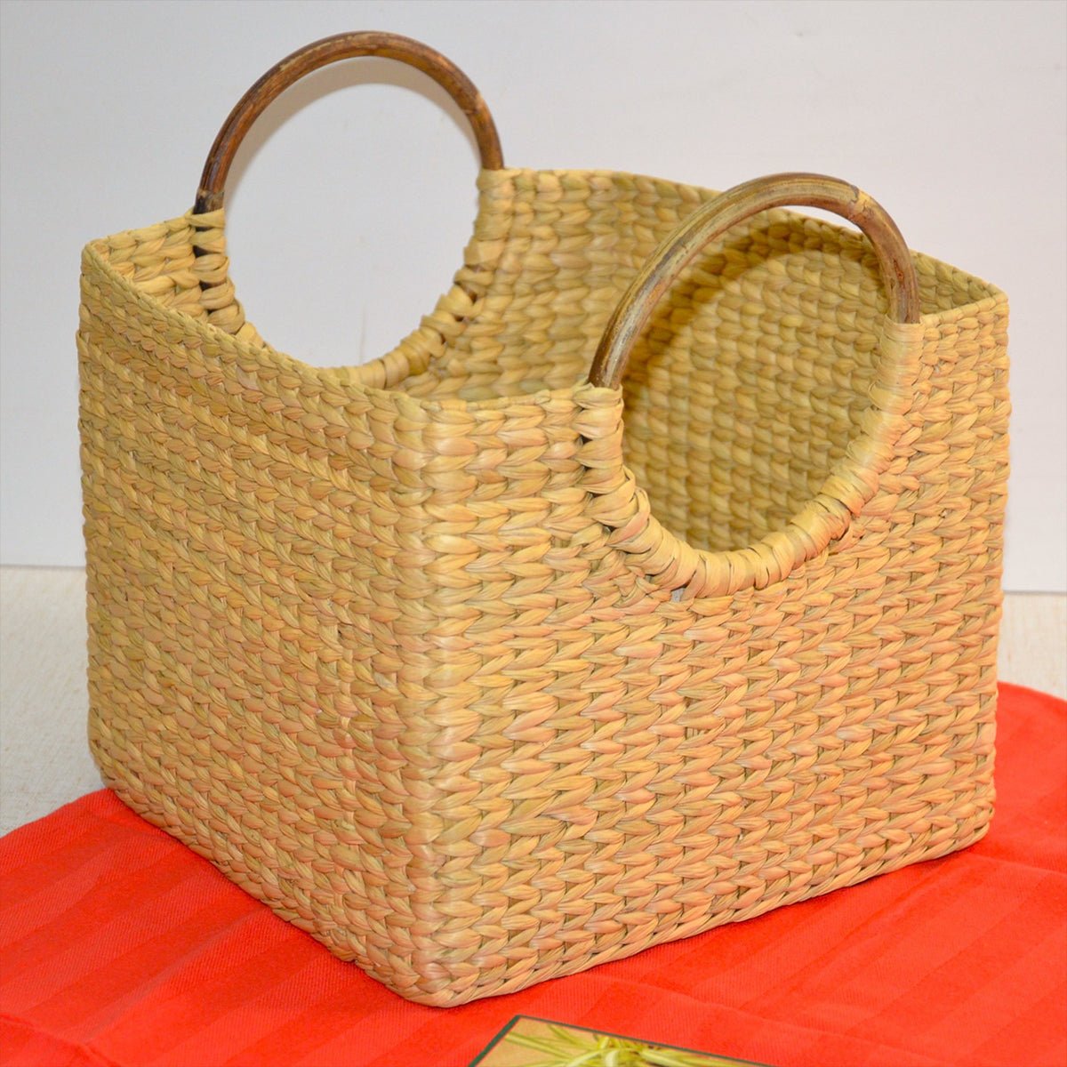 Kauna Square Storage & Utility Basket – Baskets & Boxes by DHARINI available on Brown Living™. . SKU: KAUBAS011A. Img 1.