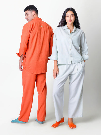 Kaya – Organic Cotton Linen Classic Shirt – Men Shirt by Phuhar's available on Brown Living™. Green Xs. SKU: pH2011. Img 10.