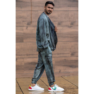 Keith Oversized Shirt for Men | Relaxed Fit Casual Satin Shirt – Mens Shirt on Brown Living™. SKU: TMS0168-XS. Img 4.