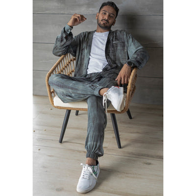 Keith Oversized Shirt for Men | Relaxed Fit Casual Satin Shirt – Mens Shirt on Brown Living™. SKU: TMS0168-XS. Img 2.