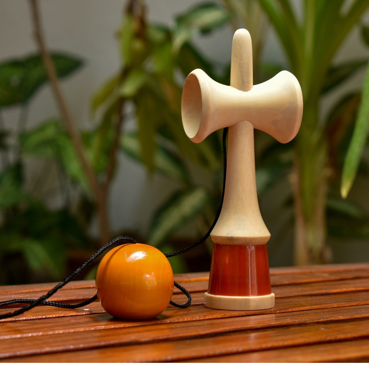 Kendama Toy Yellow | Classic Skill Toy for All Ages – Wooden Toys on Brown Living™. SKU: CD-WOO-KEN-YEL. Img 2.
